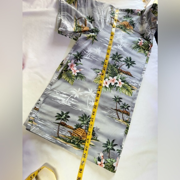 BLUE HAWAII Gray Tropical Print short sleeve button down shirt size XXL. - Picture 11 of 11